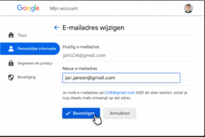 Aanpassing van je Gmail adres mogelijk?
